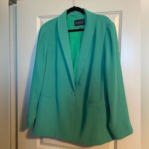 Green one button blazer